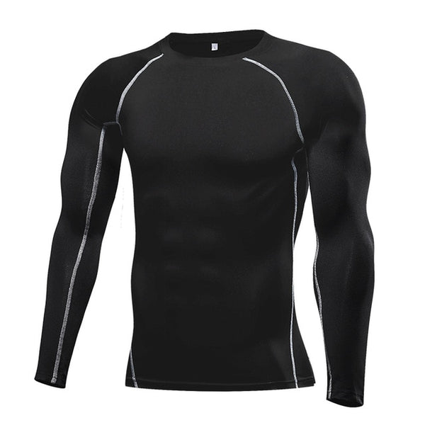 Men Compression Running T Shirt Fitness Tight Long Sleeve Sport tshirt Training Jogging Shirts Gym Sportswear Quick Dry rashgard