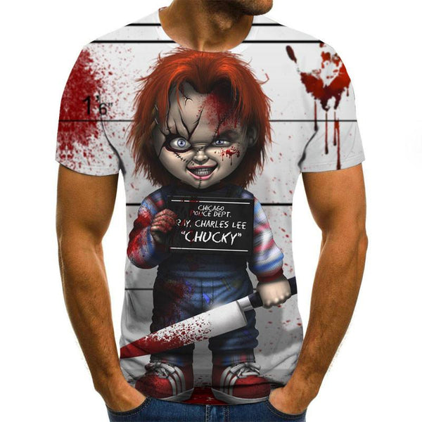 2020 Mens horror T shirts Fashion New Summer Men's Short Sleeve T-shirt Casual 3D Zombie Print Rock Tshirt For Man Full Printed