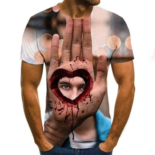 2020 Mens horror T shirts Fashion New Summer Men's Short Sleeve T-shirt Casual 3D Zombie Print Rock Tshirt For Man Full Printed