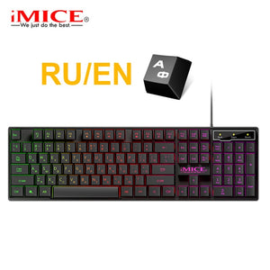 Gaming keyboard Gamer keyboard with backlight USB 104 Rubber keycaps RGB Wired Ergonomic Russian keyboard For PC laptop