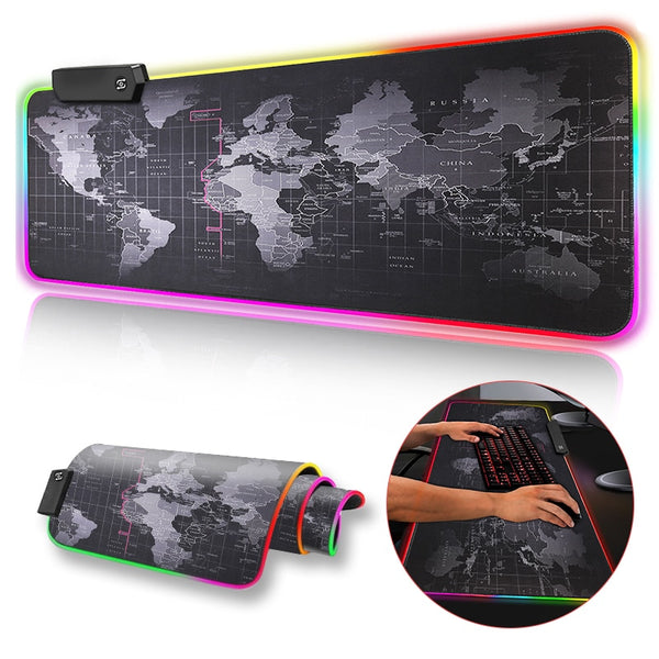 Gaming Mouse Pad RGB Mouse Pad Gamer Computer Mousepad RGB Backlit Mause Pad Large Mousepad XXL For Desk Keyboard LED Mice Mat