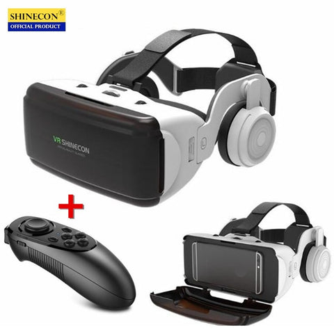 Original VR Virtual Reality 3D Glasses Box Stereo VR Google Cardboard Headset Helmet for IOS Android Smartphone,Bluetooth Rocker