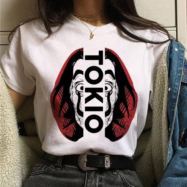 La Casa De Papel Tshirt Money Heist Tees TV Series T Shirt Women T Short Sleeve House of Paper Funny Female T-Shirt Tops