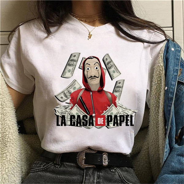 La Casa De Papel Tshirt Money Heist Tees TV Series T Shirt Women T Short Sleeve House of Paper Funny Female T-Shirt Tops