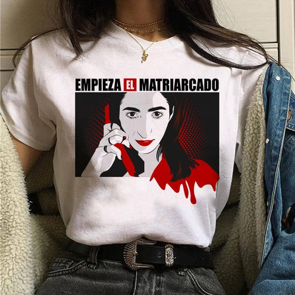 La Casa De Papel Tshirt Money Heist Tees TV Series T Shirt Women T Short Sleeve House of Paper Funny Female T-Shirt Tops