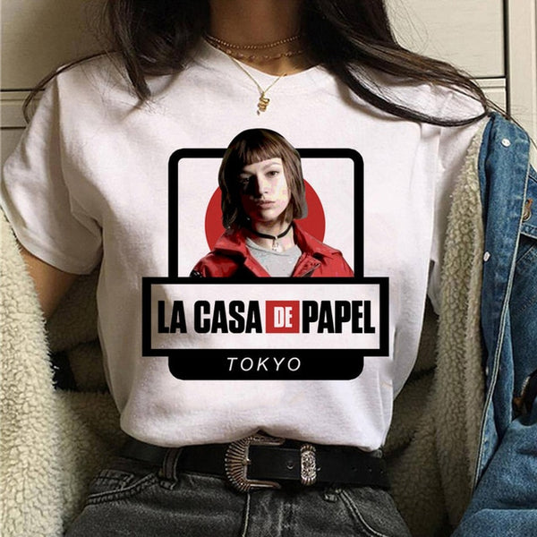 La Casa De Papel Tshirt Money Heist Tees TV Series T Shirt Women T Short Sleeve House of Paper Funny Female T-Shirt Tops