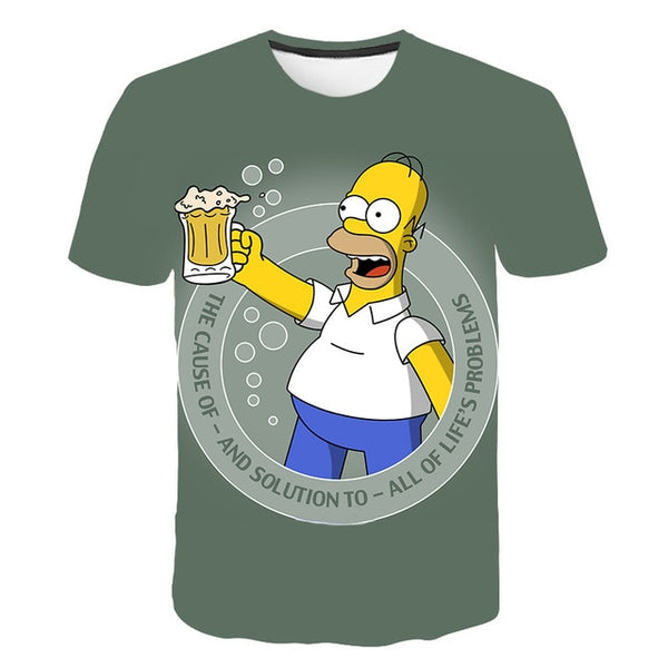 2020 Summer Men's T-shirt 3D Printed Simpson Tshirt Casual Tops Fashion Men t shirt Funny Streetwear Hip-hop Short Sleeve