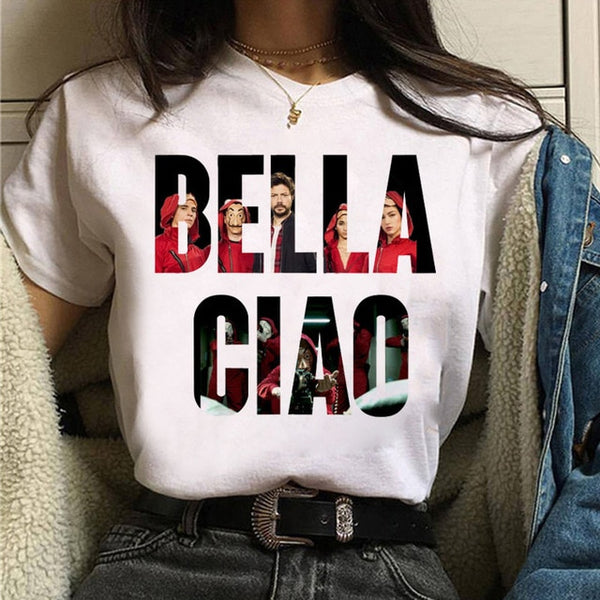 La Casa De Papel Tshirt Money Heist Tees TV Series T Shirt Women T Short Sleeve House of Paper Funny Female T-Shirt Tops