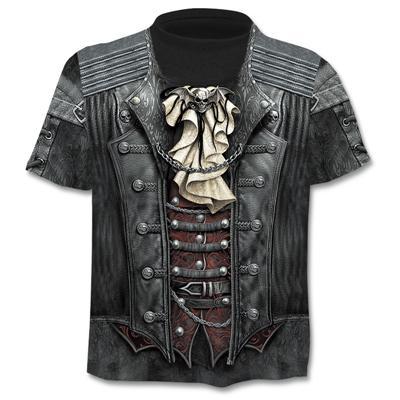 2020 New Fake Jacket Print T-Shirt Skull 3d T-Shirt Summer Trendy Short Sleeve T-Shirt Top Men/Female Short Sleeve Top