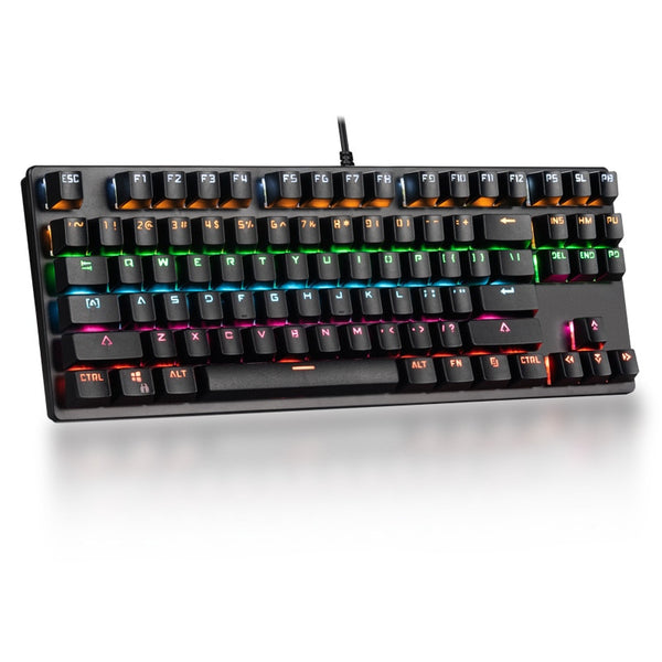 Gaming Mechanical Keyboard Game Anti-ghosting  RGB Mix Backlit Blue Switch 87key teclado mecanico For Game Laptop PC