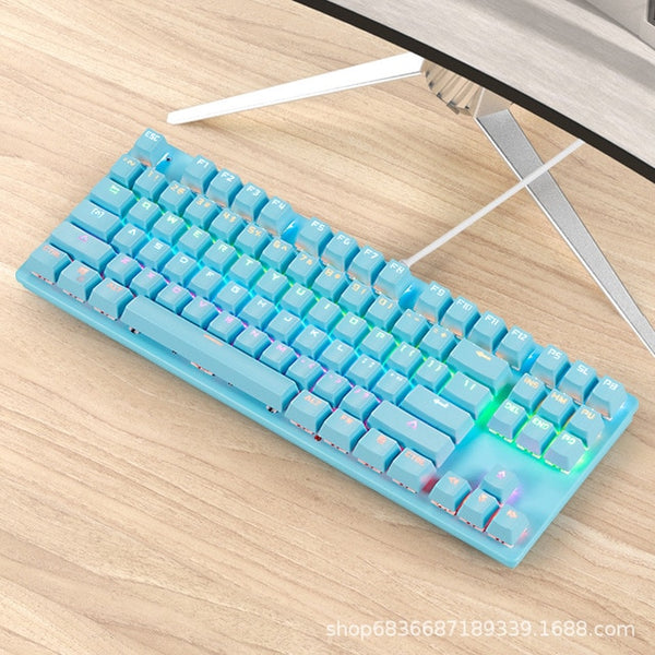 Gaming Mechanical Keyboard Game Anti-ghosting  RGB Mix Backlit Blue Switch 87key teclado mecanico For Game Laptop PC