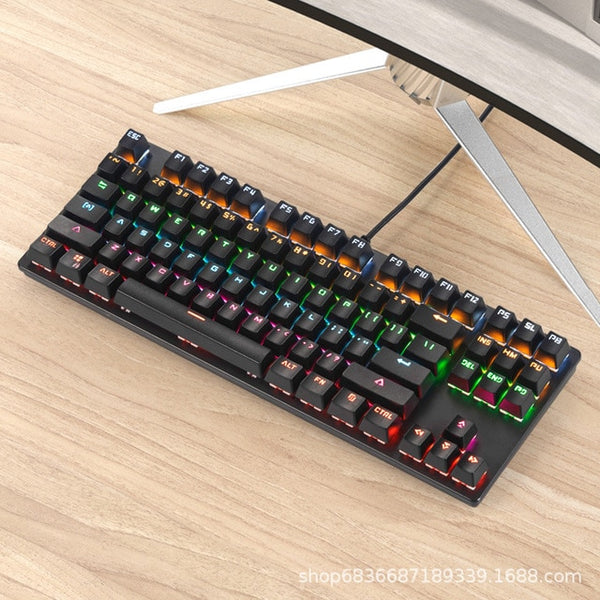 Gaming Mechanical Keyboard Game Anti-ghosting  RGB Mix Backlit Blue Switch 87key teclado mecanico For Game Laptop PC