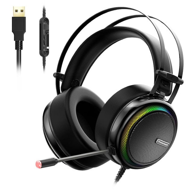 Original Tronsmart Glary Wired Gaming Headset 7.1 with RGB Light USB for xbox-one/PS4/pc/computer with microphone head set gamer