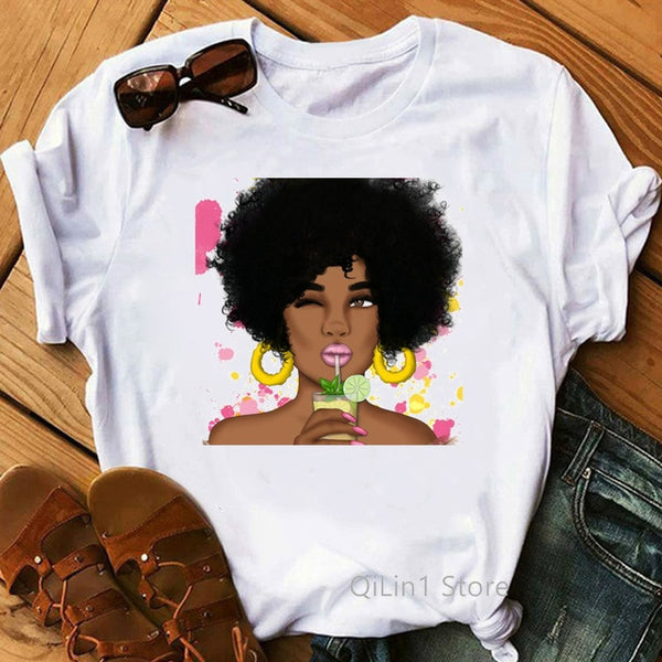 God says you are black girl is beutiful magic t shirt women fashion graphic t shirts black lives matter Juneteenth tshirt tops