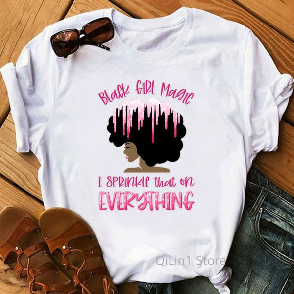 God says you are black girl is beutiful magic t shirt women fashion graphic t shirts black lives matter Juneteenth tshirt tops