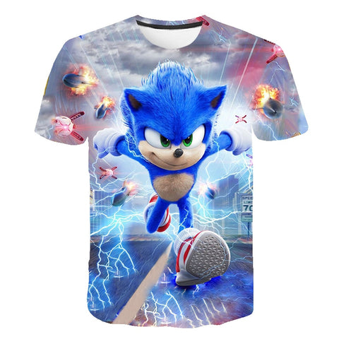 2020 Summer T-shirt Sonic the Hedgehog Casual T shirts Cartoon Baby 3D Boys t shirt  Fashion Breathable Kids Clothes shirts