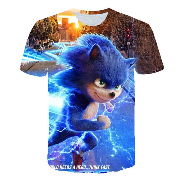 2020 Summer T-shirt Sonic the Hedgehog Casual T shirts Cartoon Baby 3D Boys t shirt  Fashion Breathable Kids Clothes shirts