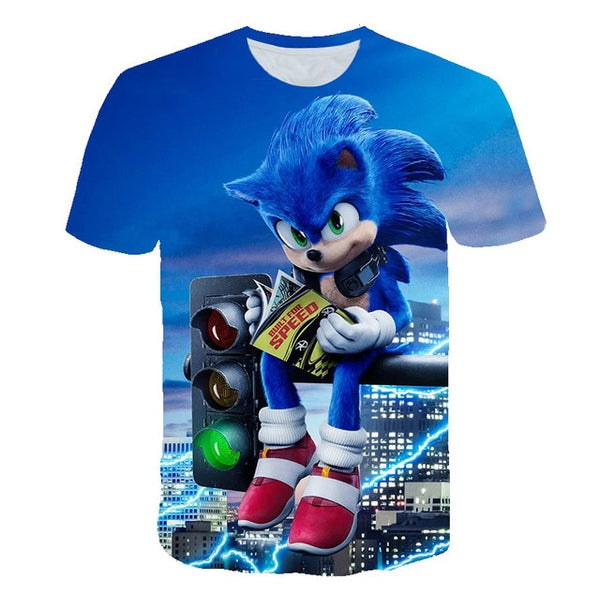 2020 Summer T-shirt Sonic the Hedgehog Casual T shirts Cartoon Baby 3D Boys t shirt  Fashion Breathable Kids Clothes shirts