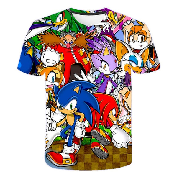 2020 Summer T-shirt Sonic the Hedgehog Casual T shirts Cartoon Baby 3D Boys t shirt  Fashion Breathable Kids Clothes shirts