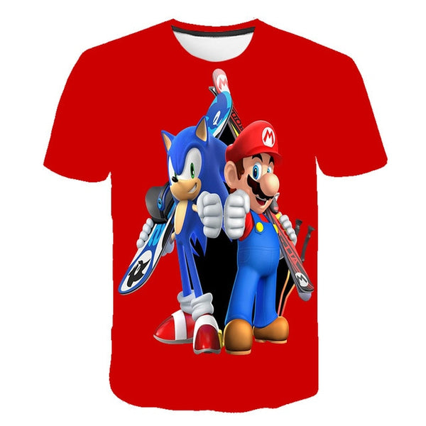 2020 Summer T-shirt Sonic the Hedgehog Casual T shirts Cartoon Baby 3D Boys t shirt  Fashion Breathable Kids Clothes shirts