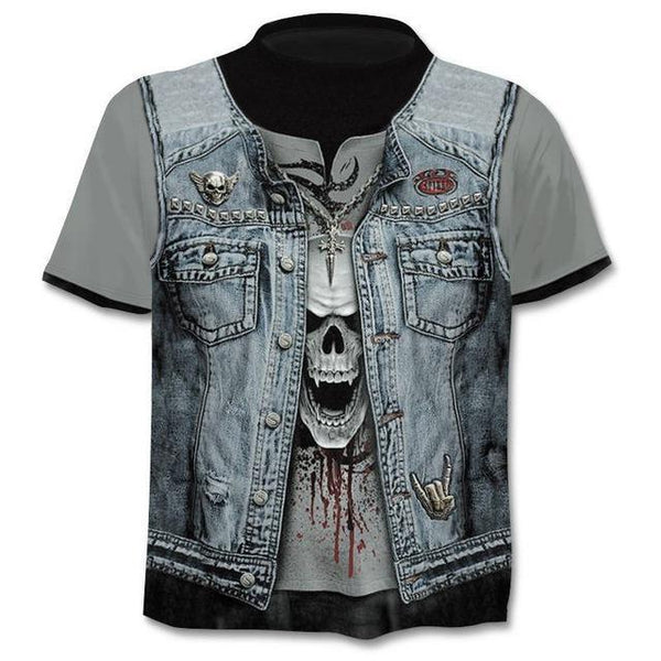 2020 new Drop ship 3D printed T-shirt men's women's tshirt punk style top tees skull t shirt gothic tshirt asian size 6XL gym