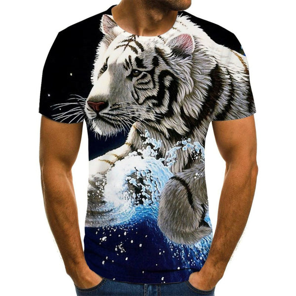 Summer 2020 new 3D printed T-shirt animal print men's T-shirt print casual T-shirt O-neck hip hop short sleeve size 110-6XL