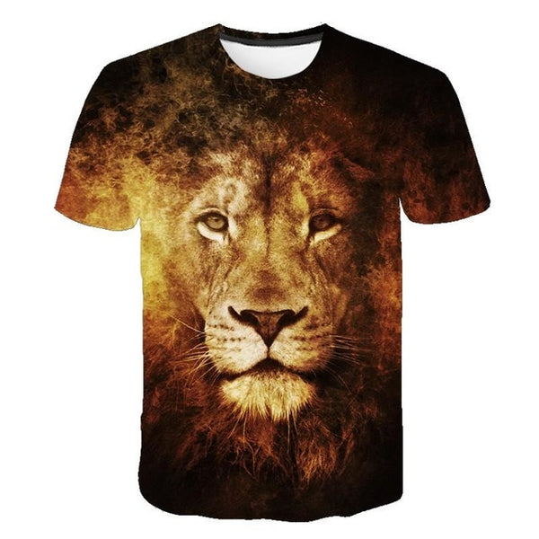 Summer 2020 new 3D printed T-shirt animal print men's T-shirt print casual T-shirt O-neck hip hop short sleeve size 110-6XL