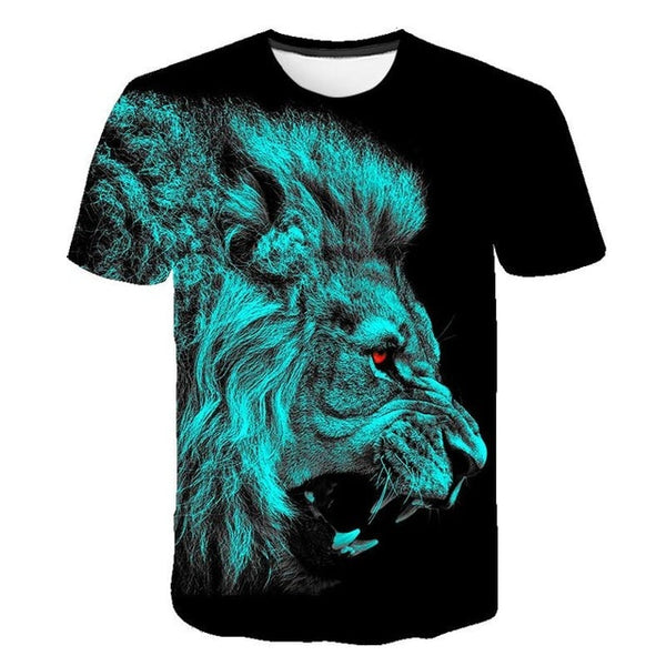 Summer 2020 new 3D printed T-shirt animal print men's T-shirt print casual T-shirt O-neck hip hop short sleeve size 110-6XL