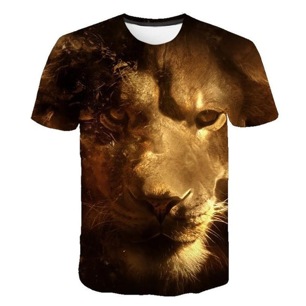 Summer 2020 new 3D printed T-shirt animal print men's T-shirt print casual T-shirt O-neck hip hop short sleeve size 110-6XL