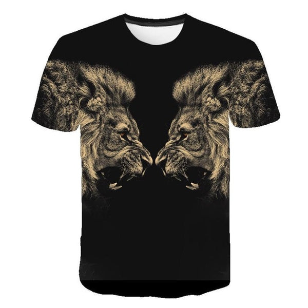 Summer 2020 new 3D printed T-shirt animal print men's T-shirt print casual T-shirt O-neck hip hop short sleeve size 110-6XL