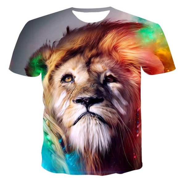 Summer 2020 new 3D printed T-shirt animal print men's T-shirt print casual T-shirt O-neck hip hop short sleeve size 110-6XL