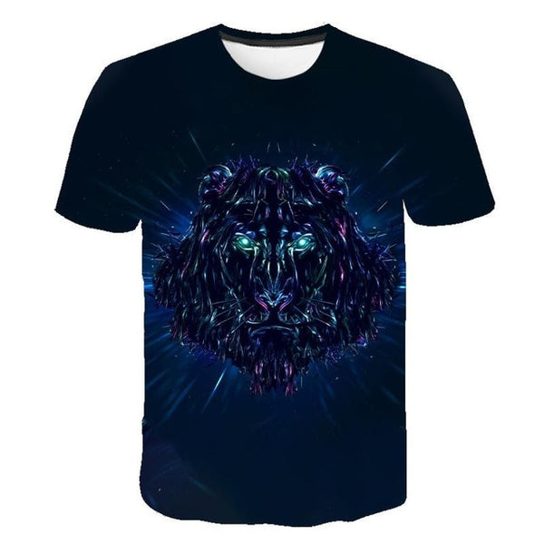 Summer 2020 new 3D printed T-shirt animal print men's T-shirt print casual T-shirt O-neck hip hop short sleeve size 110-6XL