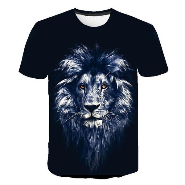 Summer 2020 new 3D printed T-shirt animal print men's T-shirt print casual T-shirt O-neck hip hop short sleeve size 110-6XL