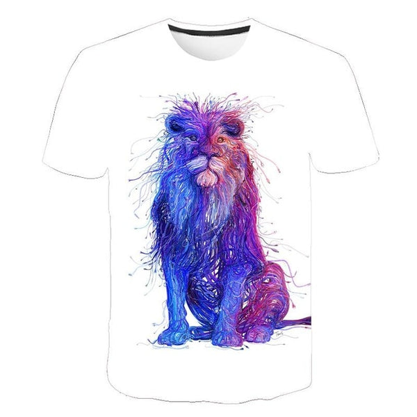 Summer 2020 new 3D printed T-shirt animal print men's T-shirt print casual T-shirt O-neck hip hop short sleeve size 110-6XL