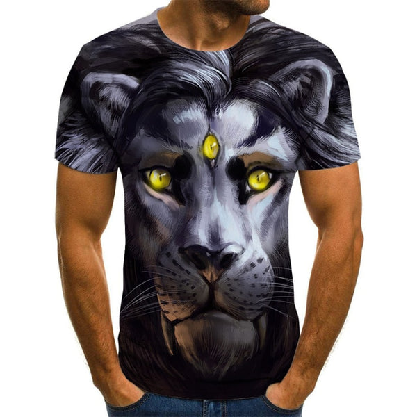 Summer 2020 new 3D printed T-shirt animal print men's T-shirt print casual T-shirt O-neck hip hop short sleeve size 110-6XL