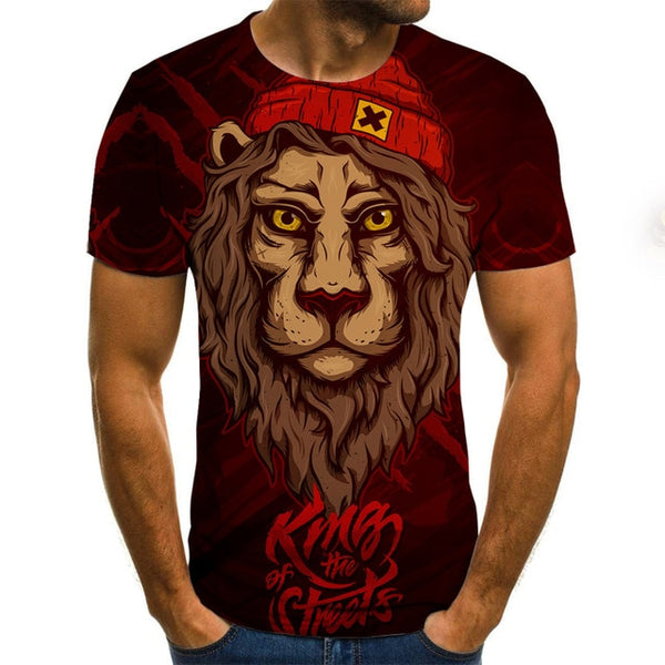 Summer 2020 new 3D printed T-shirt animal print men's T-shirt print casual T-shirt O-neck hip hop short sleeve size 110-6XL