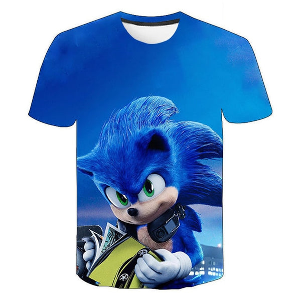 Boys Cartoon Sonic T Shirt hedgehog sonic t-shirt 3D Printed Tops Boys Streetwear Clothes for Teenager Children Tops 2020 Summer