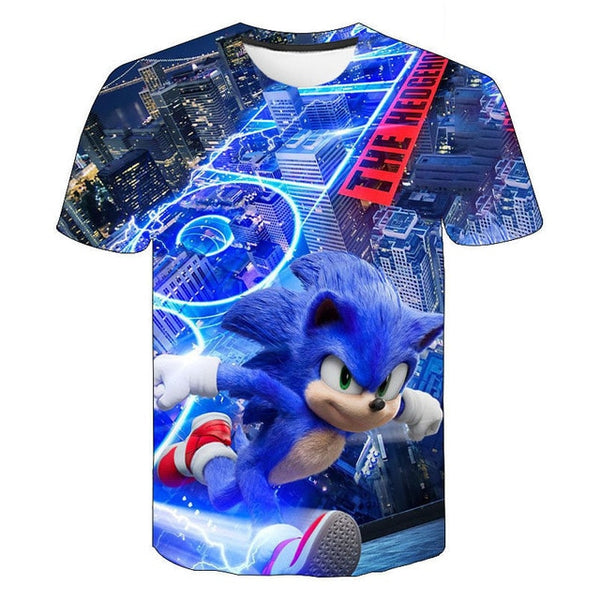 Boys Cartoon Sonic T Shirt hedgehog sonic t-shirt 3D Printed Tops Boys Streetwear Clothes for Teenager Children Tops 2020 Summer