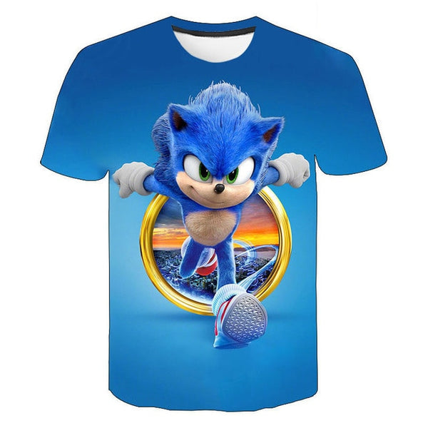 Boys Cartoon Sonic T Shirt hedgehog sonic t-shirt 3D Printed Tops Boys Streetwear Clothes for Teenager Children Tops 2020 Summer