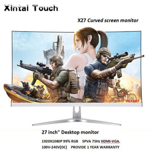 24 inch 27 inch Curved Screen Monitor 75Hz HD Gaming 22/23.8" Inch Computer Flat panel display VGA/HDMI Interface