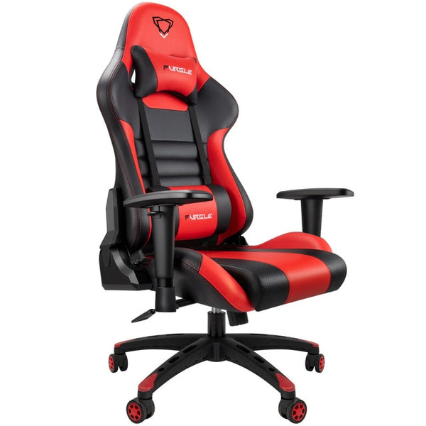 Furgle Body Huging Design Office Seat Gaming Chair White WCG Gaming Chair Engineering Nylon base Computer Chair with PU Leather