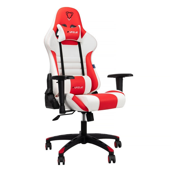 Furgle Body Huging Design Office Seat Gaming Chair White WCG Gaming Chair Engineering Nylon base Computer Chair with PU Leather