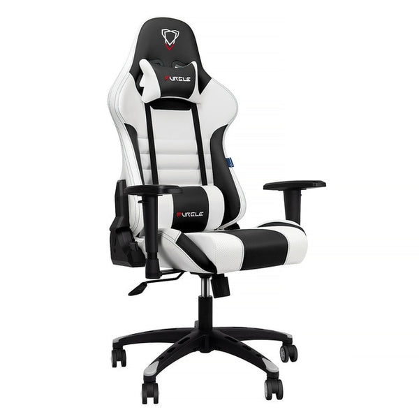 Furgle Body Huging Design Office Seat Gaming Chair White WCG Gaming Chair Engineering Nylon base Computer Chair with PU Leather