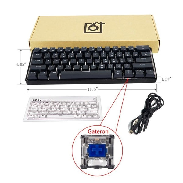 GK61 SK61 61 Key Mechanical Keyboard USB Wired LED Backlit Axis Gaming Mechanical Keyboard For Desktop