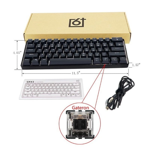 GK61 SK61 61 Key Mechanical Keyboard USB Wired LED Backlit Axis Gaming Mechanical Keyboard For Desktop