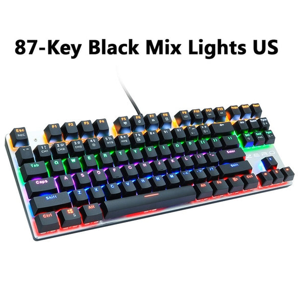 Metoo Gaming Mechanical Keyboard Game Anti-ghosting Russian/US Blue Black Red Switch Backlit USB Wired Keyboard For pro Gamer