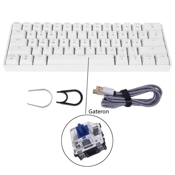 GK61 SK61 61 Key Mechanical Keyboard USB Wired LED Backlit Axis Gaming Mechanical Keyboard For Desktop