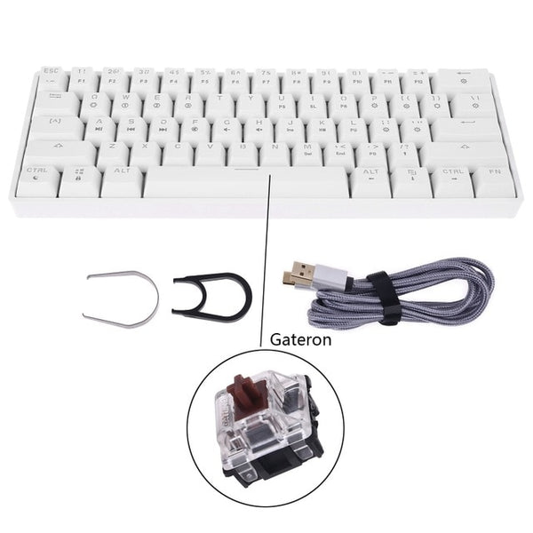 GK61 SK61 61 Key Mechanical Keyboard USB Wired LED Backlit Axis Gaming Mechanical Keyboard For Desktop