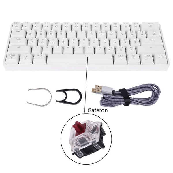 GK61 SK61 61 Key Mechanical Keyboard USB Wired LED Backlit Axis Gaming Mechanical Keyboard For Desktop