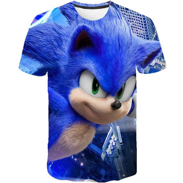 Boys Cartoon Sonic T Shirt hedgehog sonic t-shirt 3D Printed Tops Boys Streetwear Clothes for Teenager Children Tops 2020 Summer